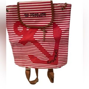BAHAMA Backpack “No Problem” Red White Stripe Large Anchor Logo